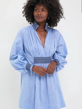 Tuckernuck Chambray Embroidered Aubury Dress